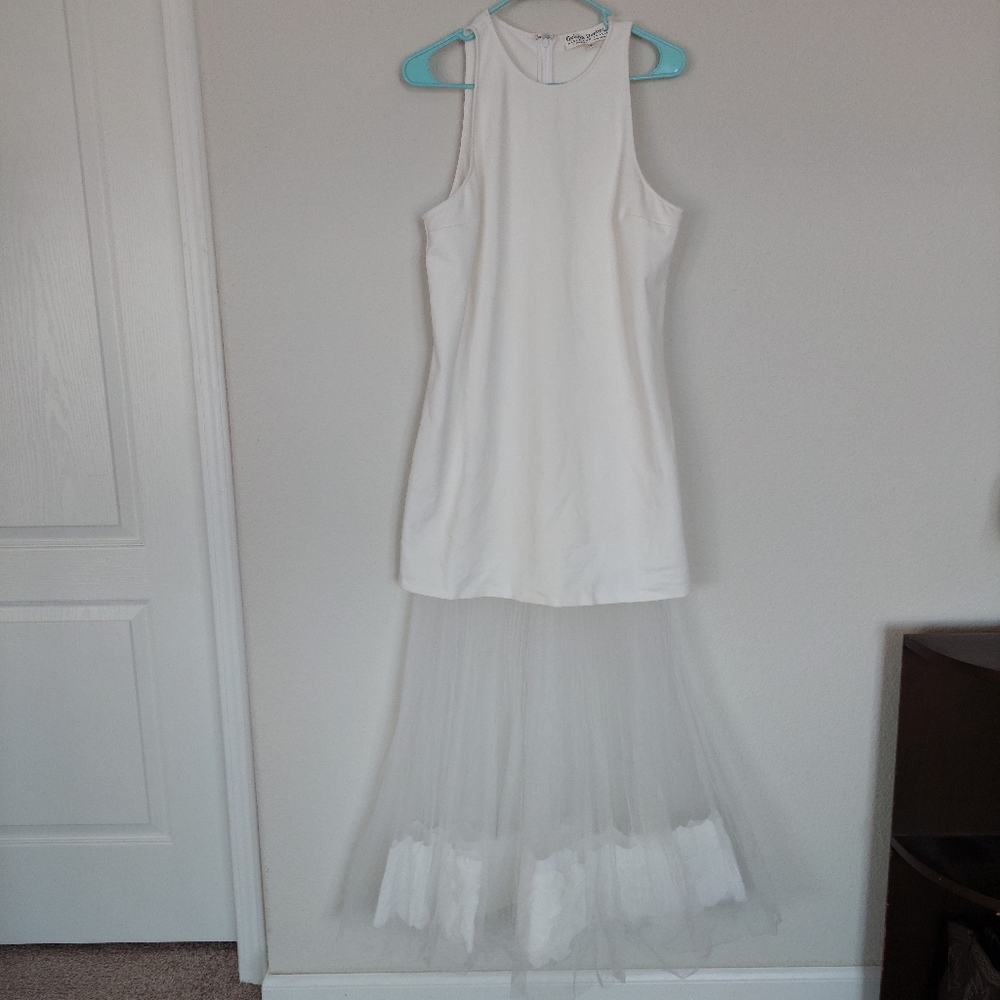Anthropologie Ivory Maxi Tulle Gown - Picture 3 of 13